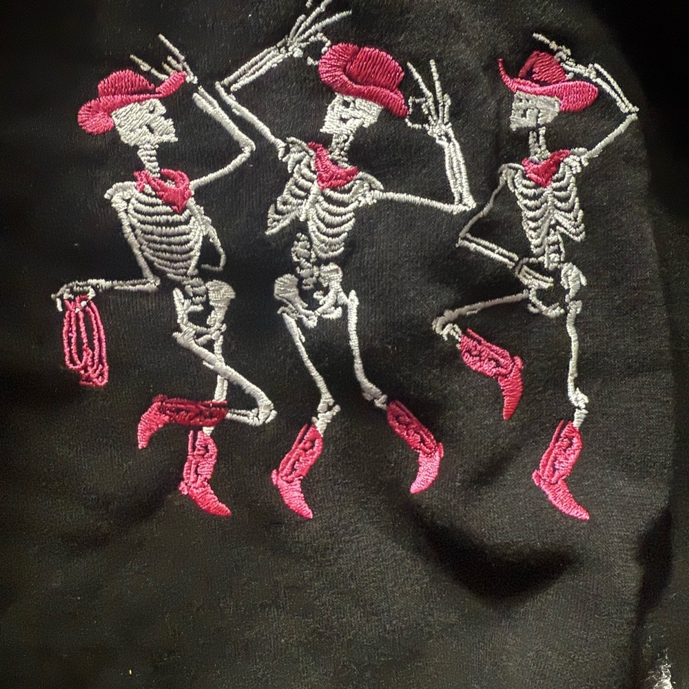 Halloween Kids Sweatshirt Skeleton Dancing with small bag NWT S10-12 - Picture 4 of 4